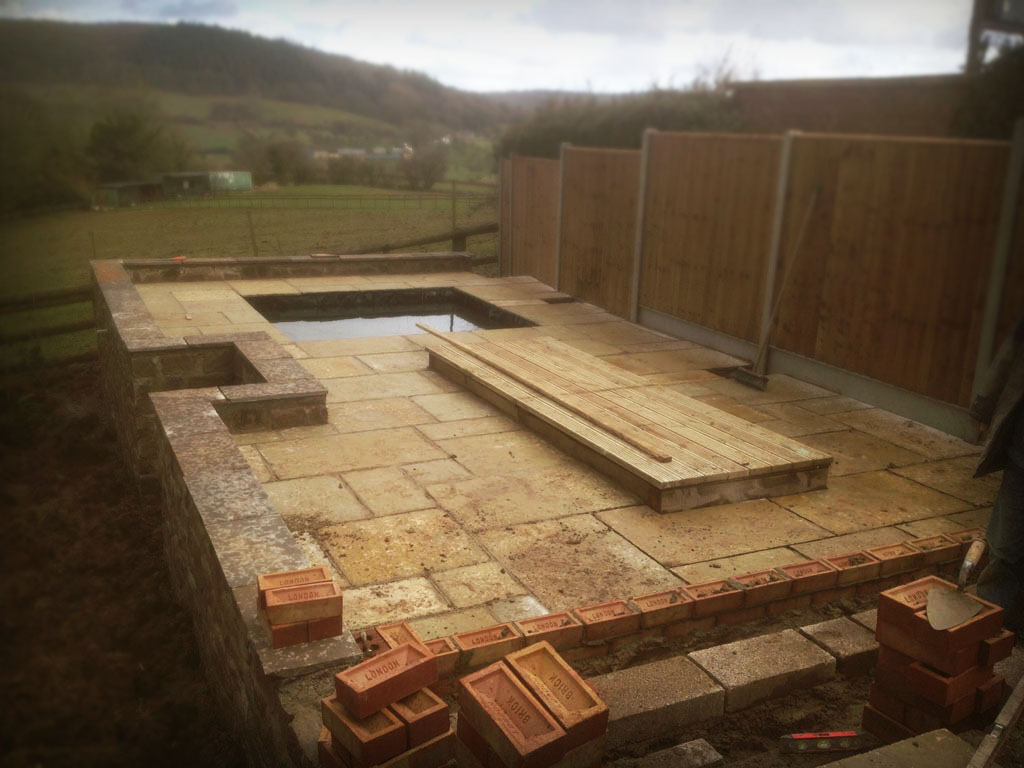 Monmouth Natural Stone Retaining Wall Raised Patio Pond Landscape Monmouth Natural Stone Retaining Wall Raised Patio Pond