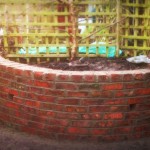 Reclaimed Brick Planter Retaining Wall Blue Slate Path Newnham on Severn
