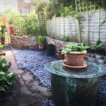 Reclaimed Brick Planter Retaining Wall Blue Slate Path Newnham on Severn